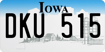 IA license plate DKU515