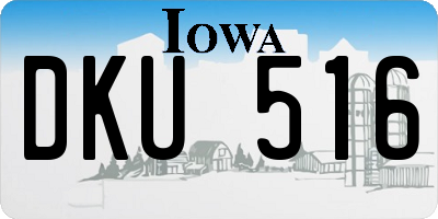 IA license plate DKU516