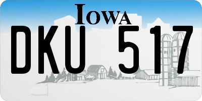 IA license plate DKU517