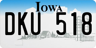 IA license plate DKU518