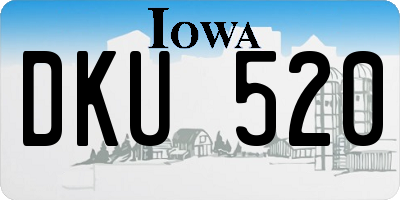 IA license plate DKU520