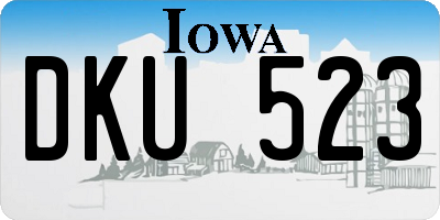 IA license plate DKU523