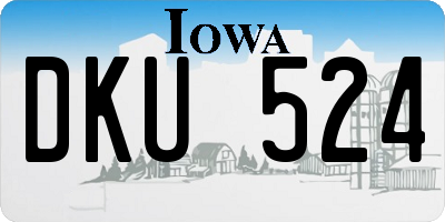 IA license plate DKU524