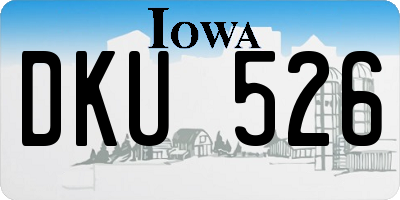 IA license plate DKU526