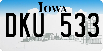 IA license plate DKU533