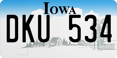 IA license plate DKU534