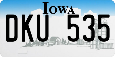 IA license plate DKU535