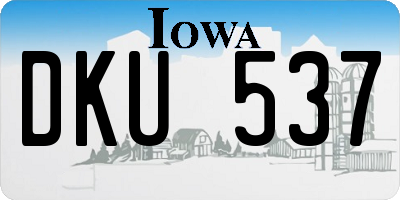 IA license plate DKU537