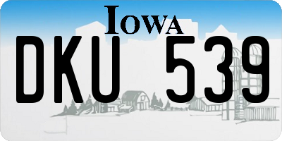 IA license plate DKU539