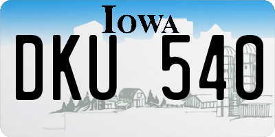IA license plate DKU540