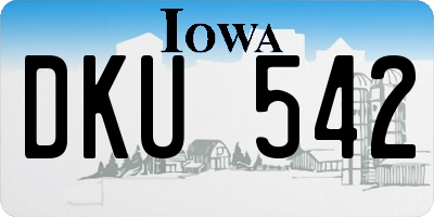 IA license plate DKU542