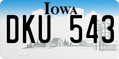 IA license plate DKU543