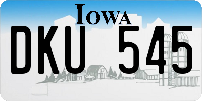 IA license plate DKU545