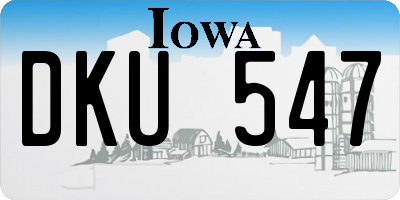 IA license plate DKU547