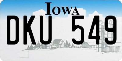 IA license plate DKU549