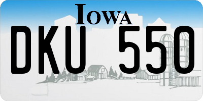 IA license plate DKU550