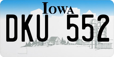 IA license plate DKU552
