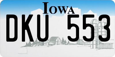 IA license plate DKU553