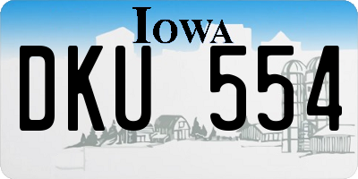 IA license plate DKU554