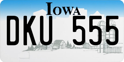 IA license plate DKU555