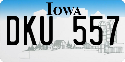 IA license plate DKU557