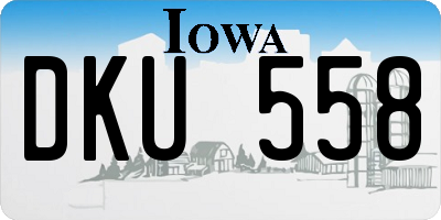 IA license plate DKU558