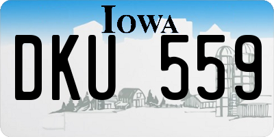 IA license plate DKU559