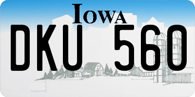 IA license plate DKU560