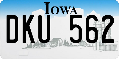 IA license plate DKU562