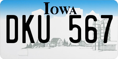 IA license plate DKU567