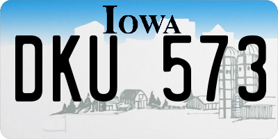 IA license plate DKU573