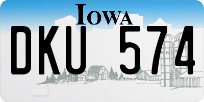 IA license plate DKU574