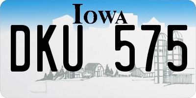 IA license plate DKU575