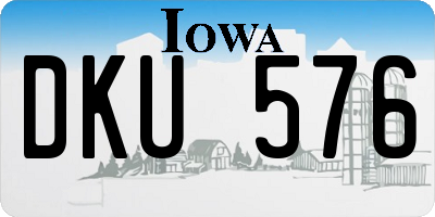 IA license plate DKU576