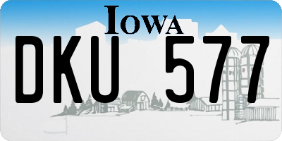 IA license plate DKU577