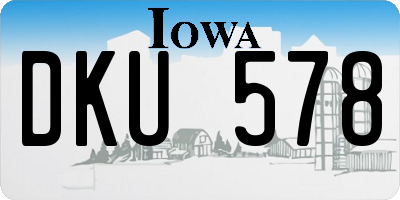 IA license plate DKU578