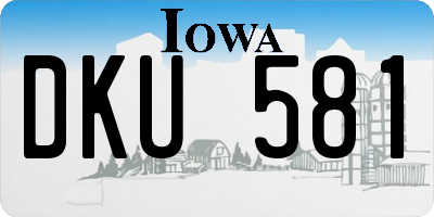 IA license plate DKU581