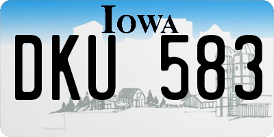 IA license plate DKU583