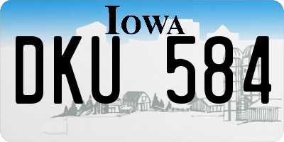 IA license plate DKU584