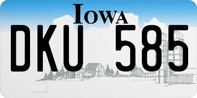 IA license plate DKU585
