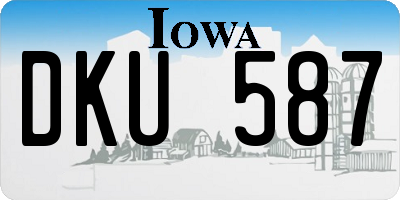 IA license plate DKU587