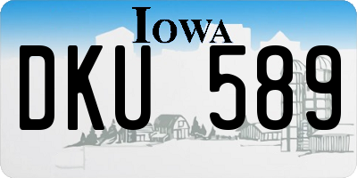 IA license plate DKU589