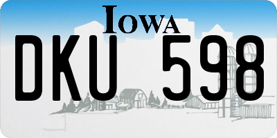 IA license plate DKU598