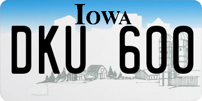 IA license plate DKU600