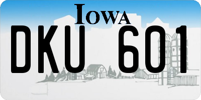 IA license plate DKU601