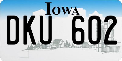 IA license plate DKU602
