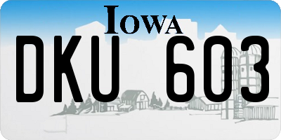 IA license plate DKU603