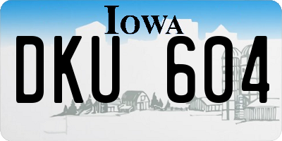 IA license plate DKU604