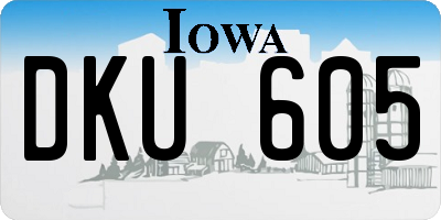 IA license plate DKU605