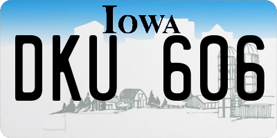 IA license plate DKU606